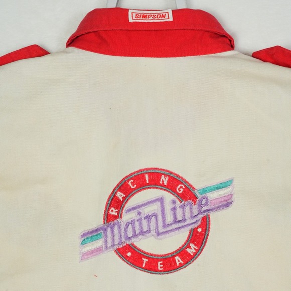 Vtg Simpson Racing Automotive Mechanic Button Up Shirt Single Stitch 2XL US Made - Picture 7 of 10